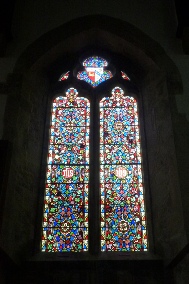 Stained glass window in Gillingham Church. 