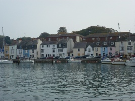 Brightly painted houses at Weymouth. 