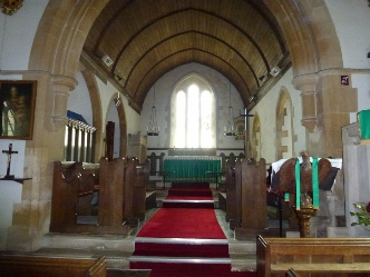 The altar in Milborne St Andrew.