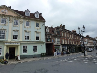 One of the main streets in Blandford Forum. 