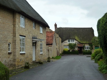 A quiet lane in the village of Hinton St Mary. 
