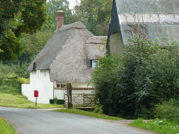 White thatched cottage in Affpuddle.