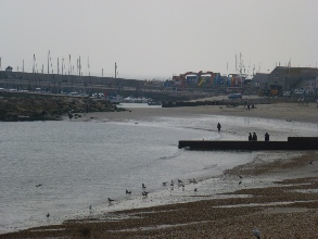 The beach at Lyme Regis.