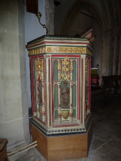 The pulpit in St Mary's Church.