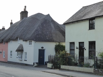Thatched cottages in Puddletown. 