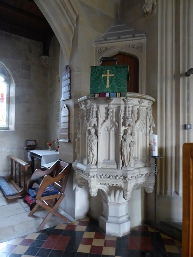 The pulpit in Fontmell Magna church. 